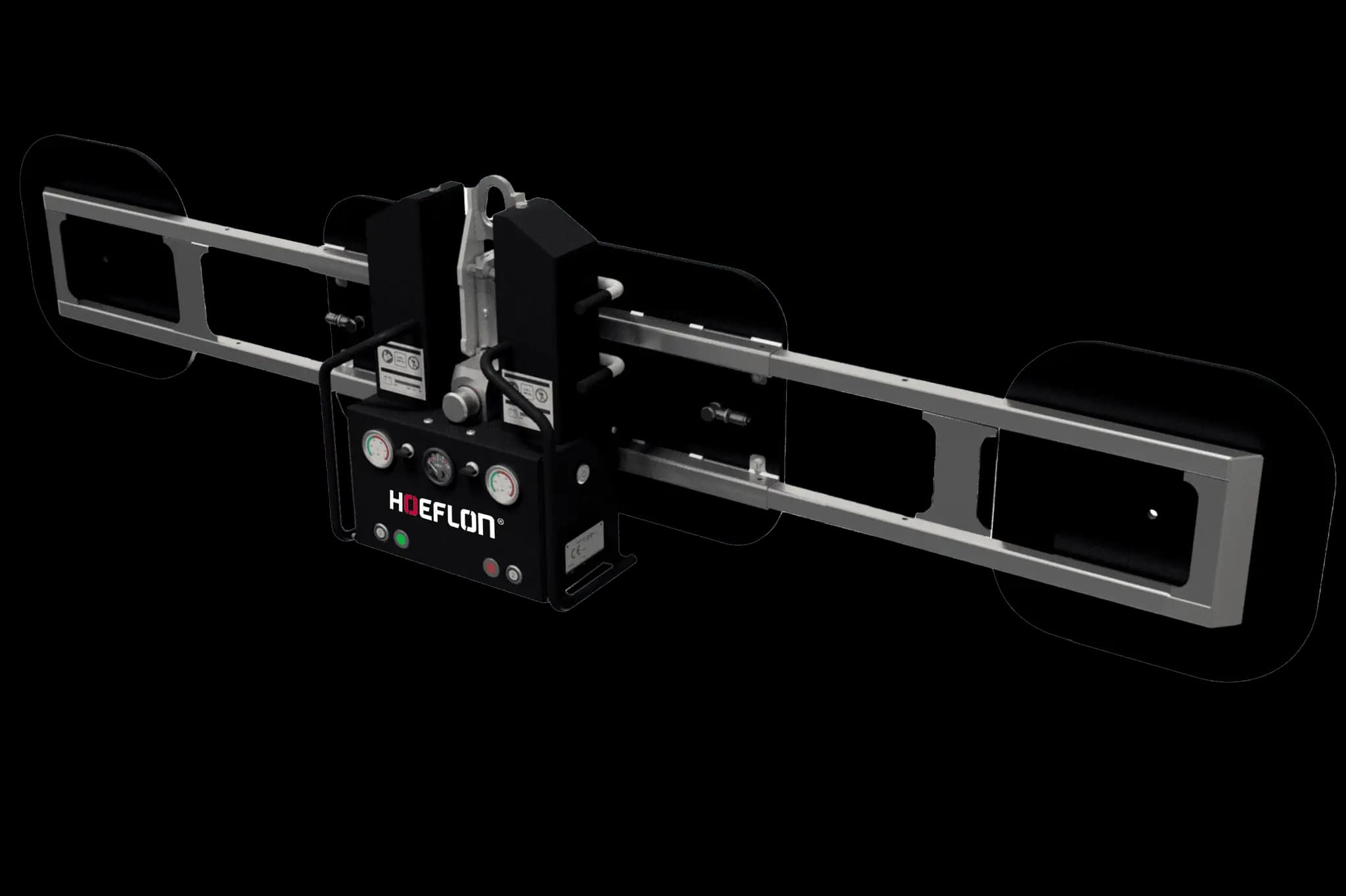 Hoeflon CX5-L with vacuum gripper for horizontal objects.