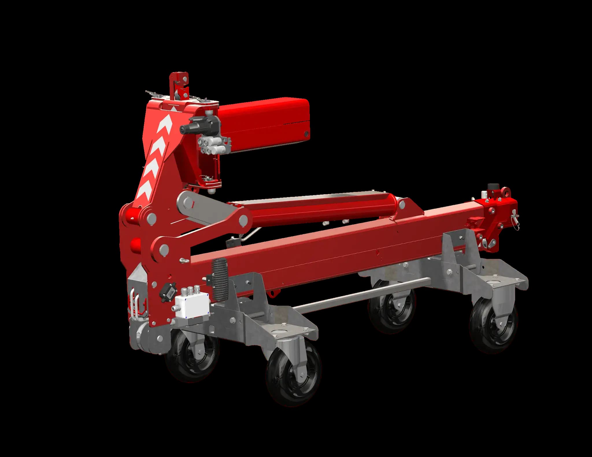 Collapsed jib transporter.