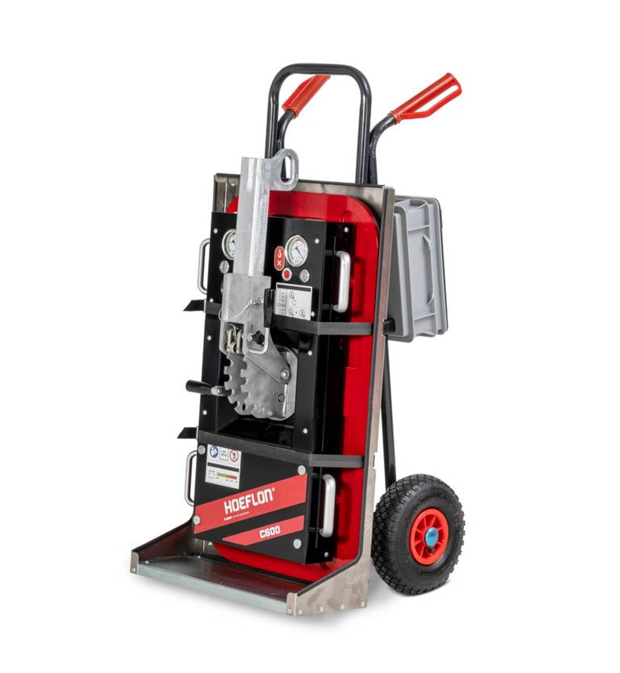 Hoeflon C600 on wheels for portable use.