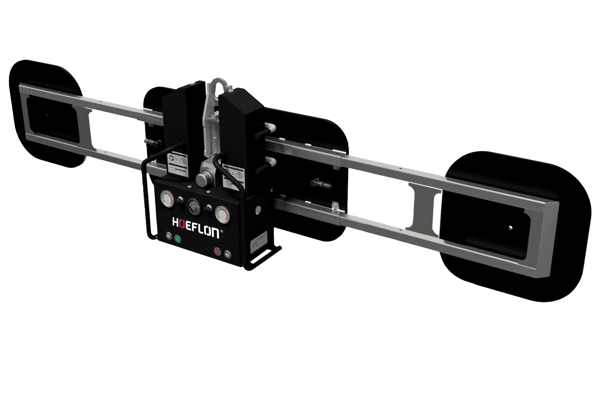 Hoeflon CX5-L with vacuum gripper for horizontal objects.