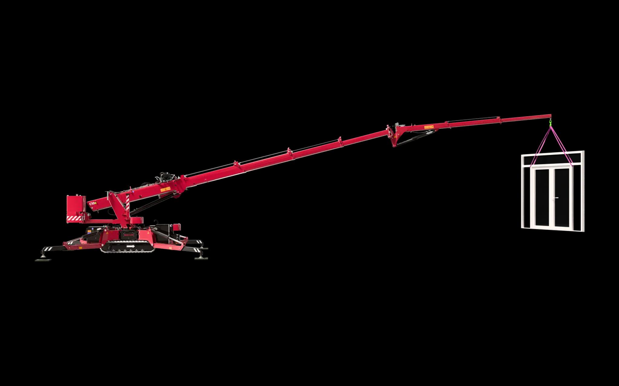 Hoeflon C10 with horizontal lifting load of window frames.
