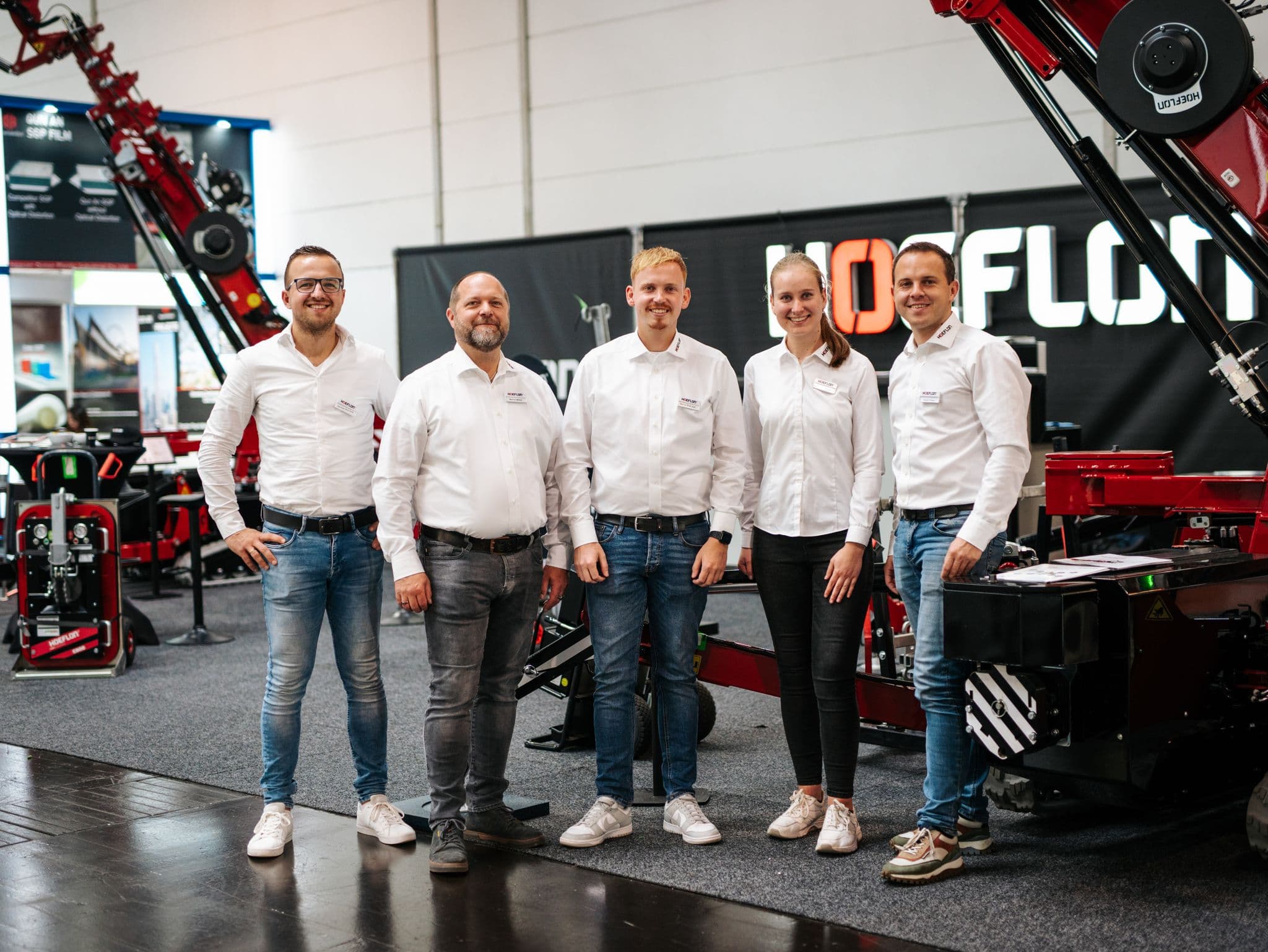 Hoeflon team members at the Glasstec trade show.