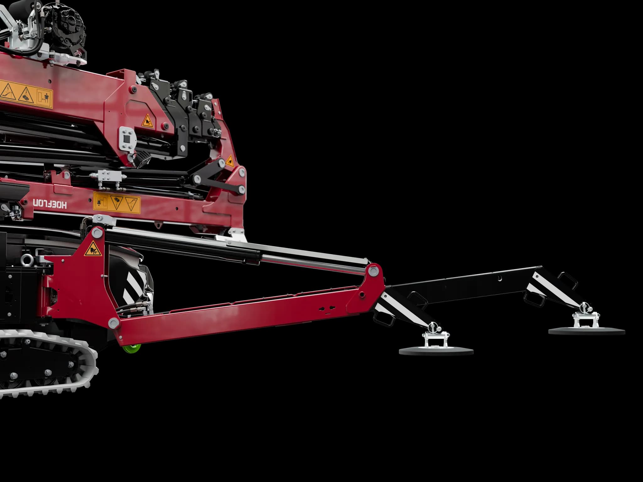 C6e with extendable stabilizing legs in action.